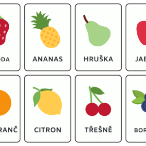 Ilustrované výukové karty – Ovoce